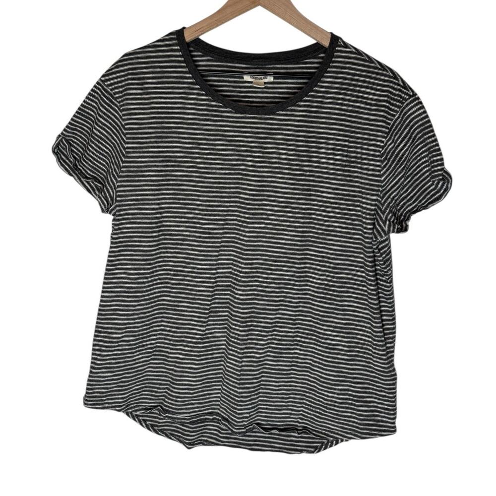 Goodthreads Striped Hi Low Tee Casual Basic Minimalist Large Relaxed Fit
